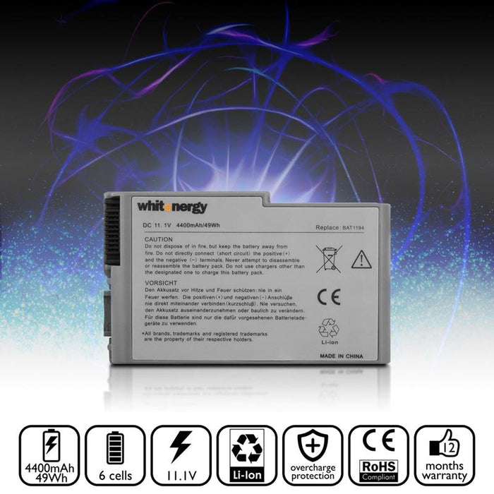 Nešiojamo kompiuterio baterija Whitenergy Dell Latitude D500 11.1V 4400mAh