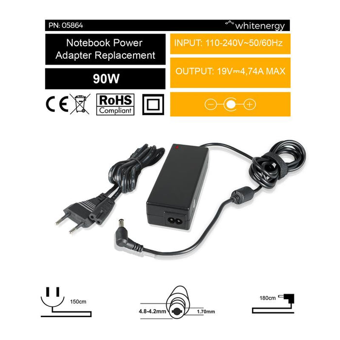 Nešiojamo kompiuterio pakrovėjas Whitenergy HP/Compaq 19V, 4.74A, 90W