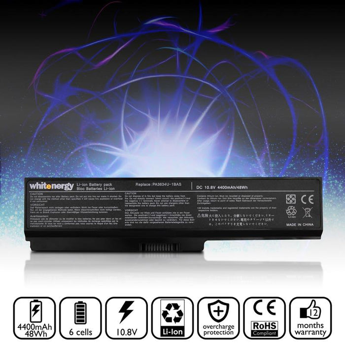 Nešiojamo kompiuterio baterija Whitenergy Toshiba PA3634 / PA3636 10.8V 4400mAh