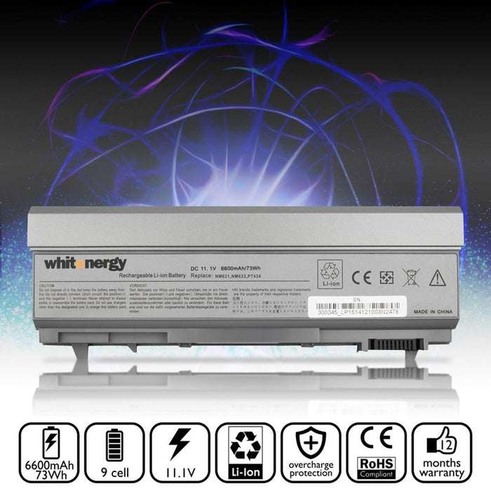 Nešiojamo kompiuterio baterija Whitenergy Dell Latitude E6500 11.1V 6600mAh