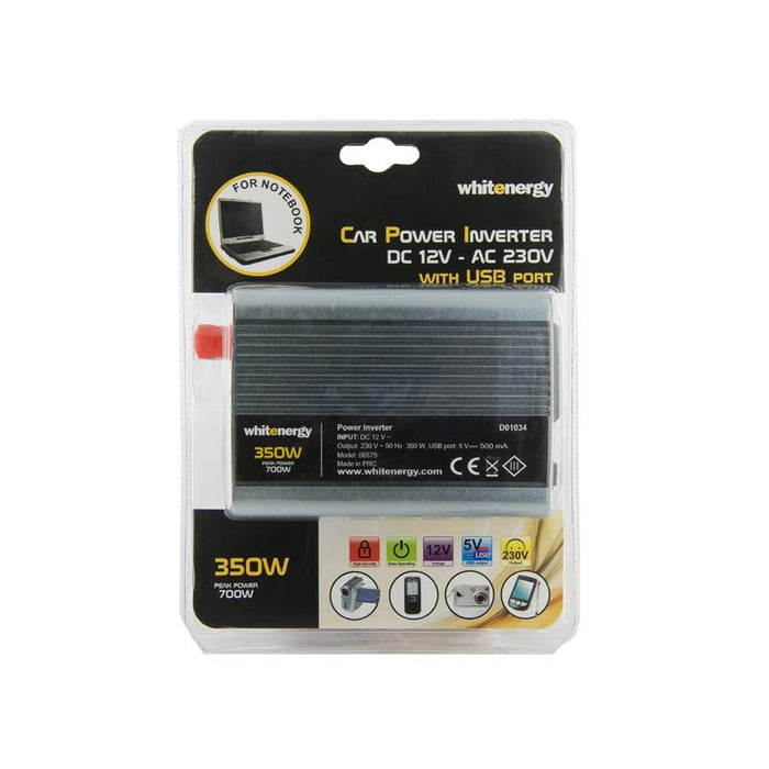 Whitenergy Inverteris AC/DC 12V (automobilis) 230V, 350W USB jungtis