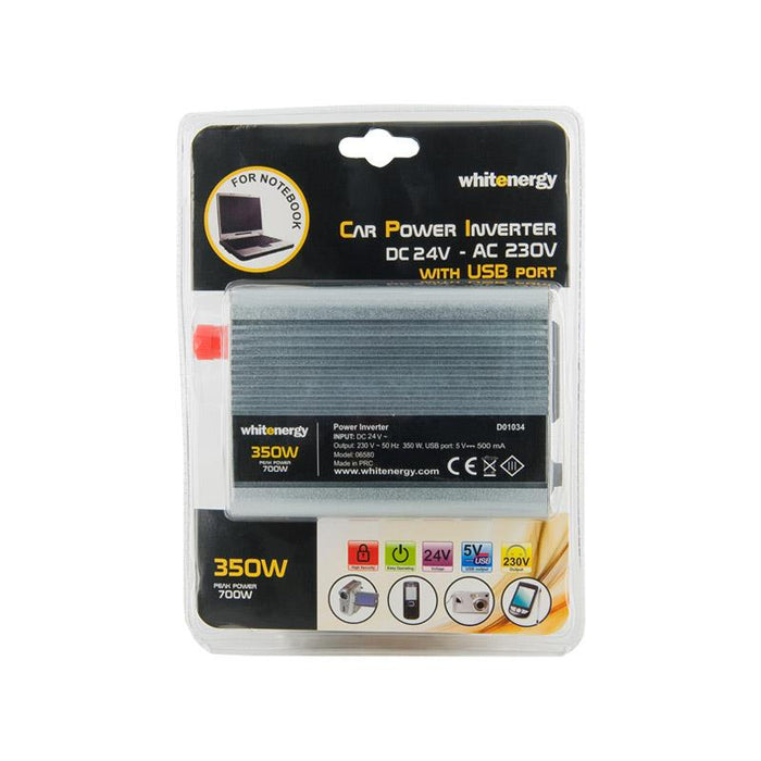 Whitenergy Inverteris AC/DC 24V (automobilis) 230V, 350W USB jungtis