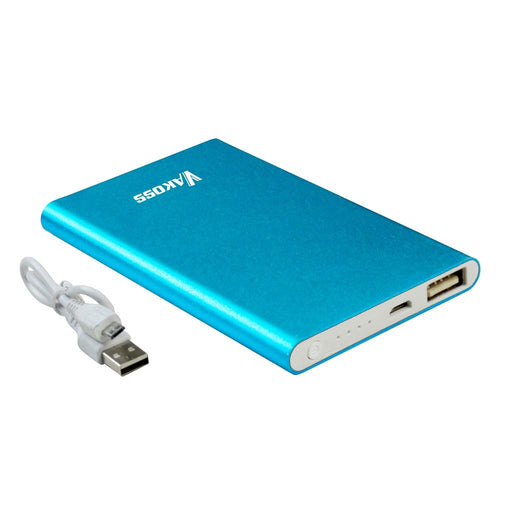 /10+1 free/  Nešiojamas įkroviklis Vakoss power bank 5000mAh, Aliuminis, Mėlynas