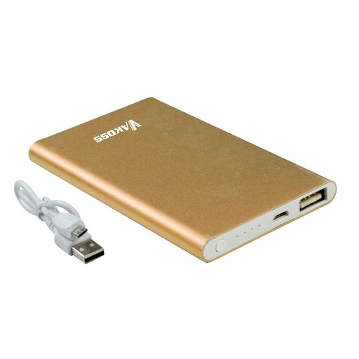 /10+1 free/Nešiojamas įkroviklis Vakoss power bank 5000mAh, Aliuminis, Aukso sp.