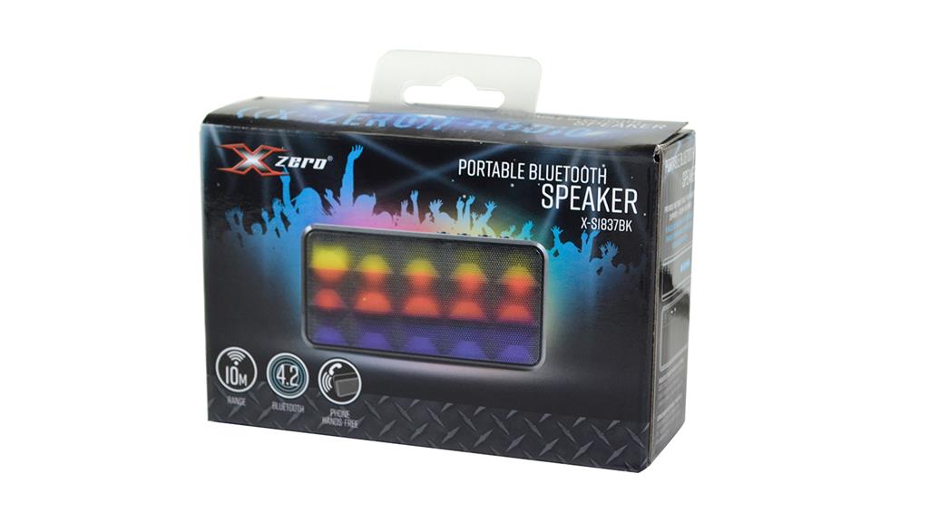 Bluetooth garsiakalbis X-ZERO X-S1837BK  3W, apšvietimo spalvos