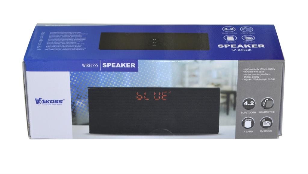 Bluetooth garsiakalbis VAKOSS  SP-B2833K  2 x 3W, USB, TF, FM, juodas