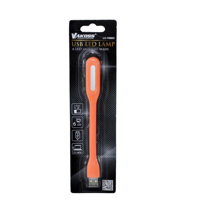 VAKOSS USB lempa nešiojamojo kompiuterio, 6 LED, LC-7006O oranžinis