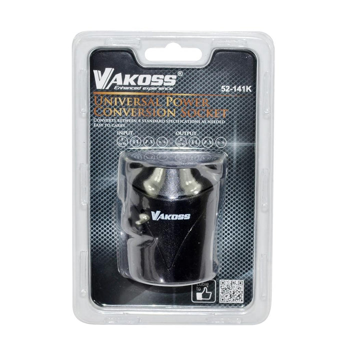 VAKOSS Kelioninis adapteris 52-141K, ES, JK, JAV, AU kištukai
