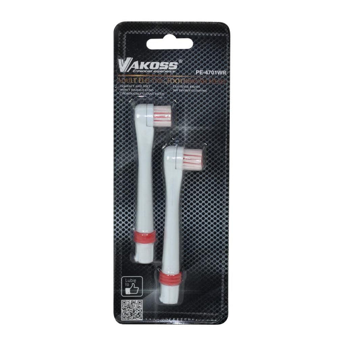 Dantų šepetėlių galvutės Vakoss PE-4701WR  2 vnt. | white-red