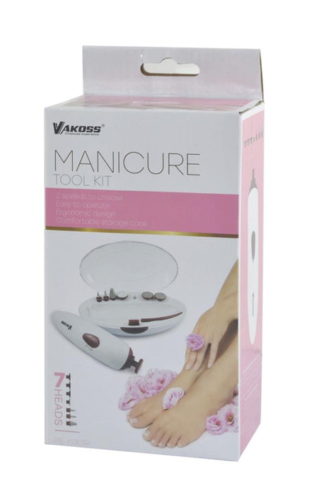 Manicure tool kit Vakoss PE-6301R | white-red