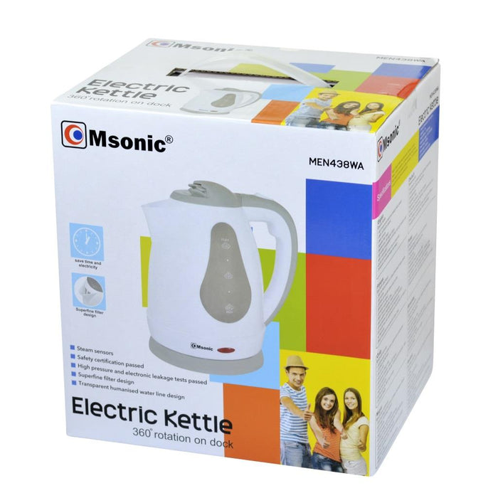 Elektrinis virdulys Msonic MEN438WA | 1,8l, 1800W | balta-pilka