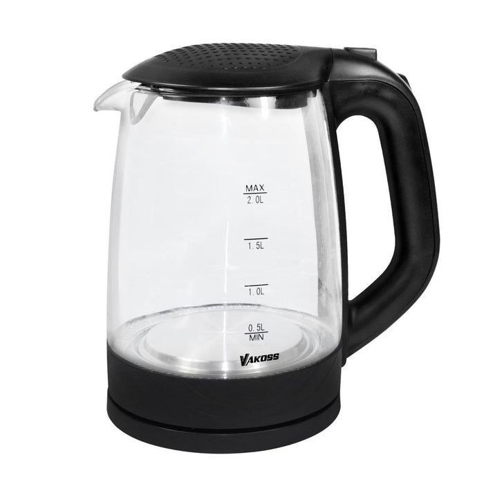 Elektrinis virdulys Vakoss EK-W607K | 2l, 2200W | stiklo, juodas