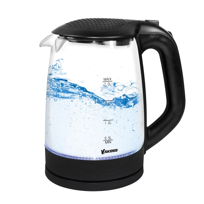 Elektrinis virdulys Vakoss EK-W607K | 2l, 2200W | stiklo, juodas