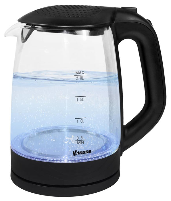 Elektrinis virdulys Vakoss EK-W607K | 2l, 2200W | stiklo, juodas