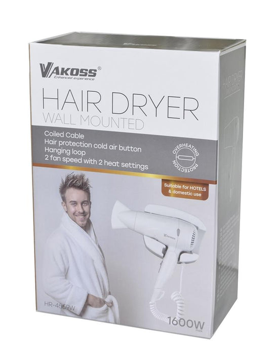 nt sienos kabin plaukų džiovintuvas Vakoss HR-4559W| 1600W, balta