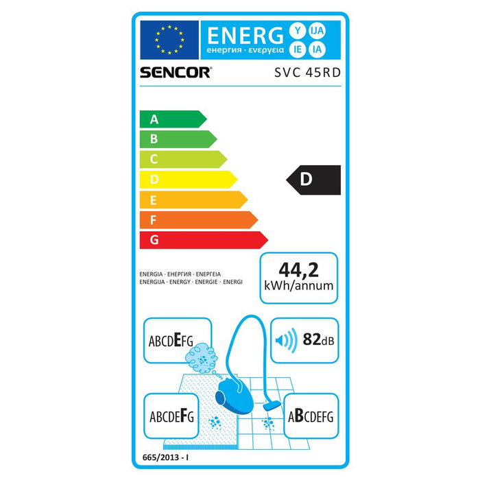 Bagged Vacuum Cleaner Sencor SVC 45RD - EUE2
