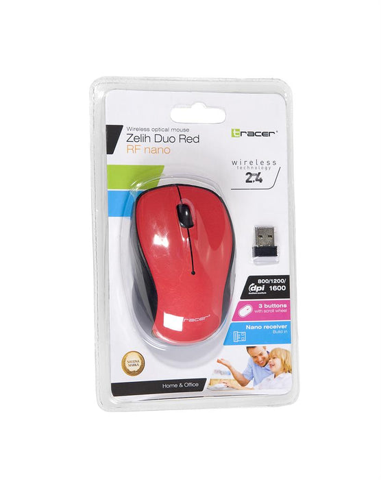 Pelė TRACER Zelih Duo raudona RF nano