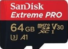 SANDISK EXTREME PRO microSDXC 64GB 100/90 MB/s A1 C10 V30 UHS-I