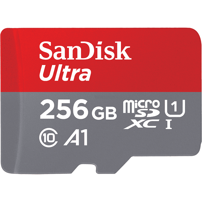 SANDISK ULTRA ANDROID microSDXC 256GB + SD Adapter + Memory Zone App 100MB/s A1