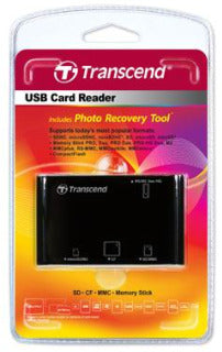 Kortelių skaitytuvas Transcend USB2.0 Juodas