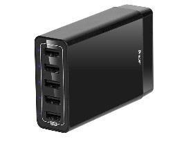 Charger TRACER 230V 5 USB 8A juodas